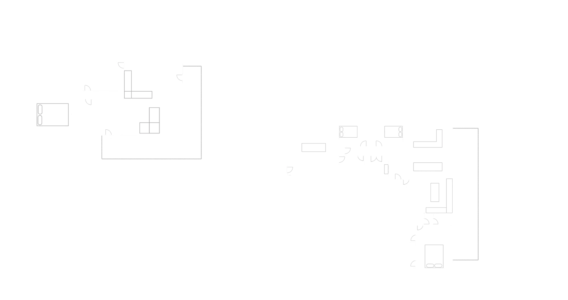 Cloud Cabin main house and guest house floor plan